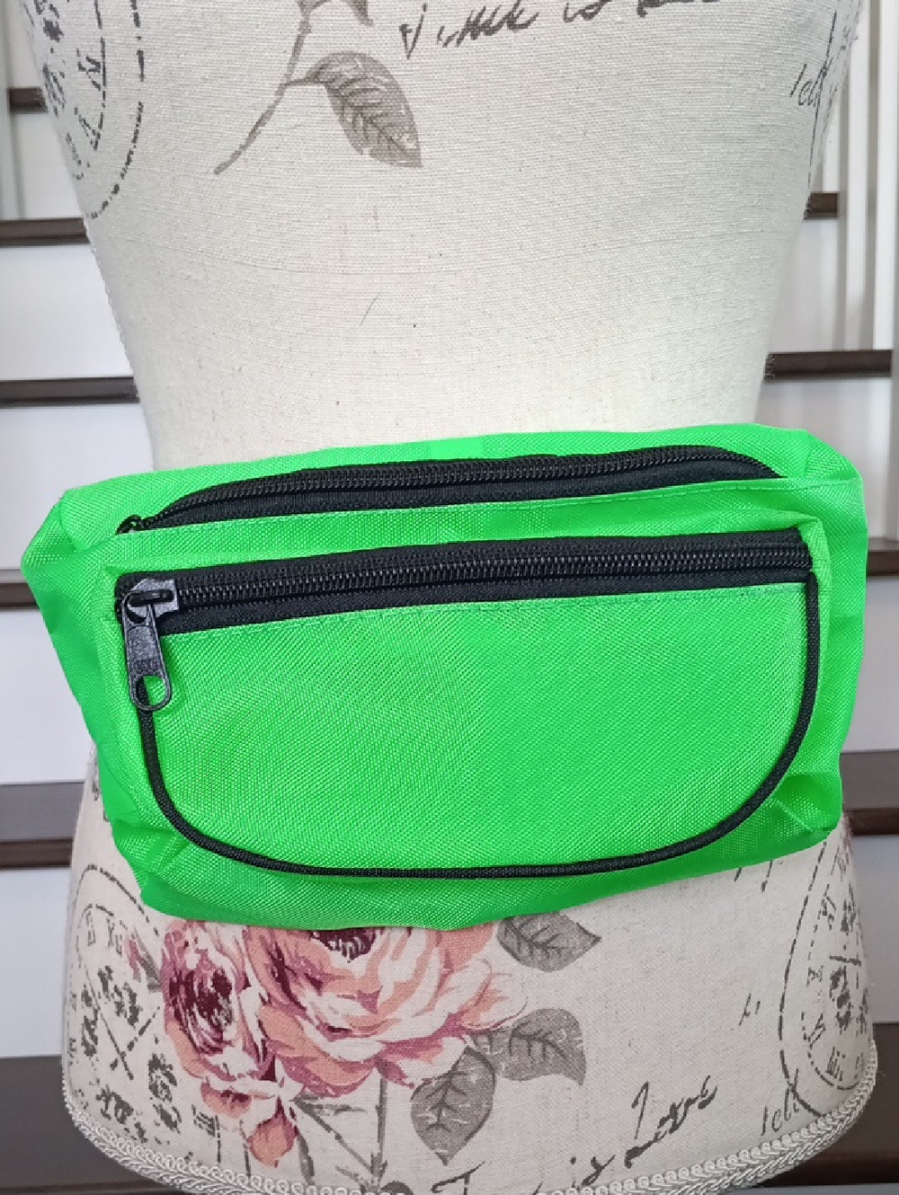 + Vintage 80s Neon Green Waist Fanny Pack Belt Bag Crossbody Bag